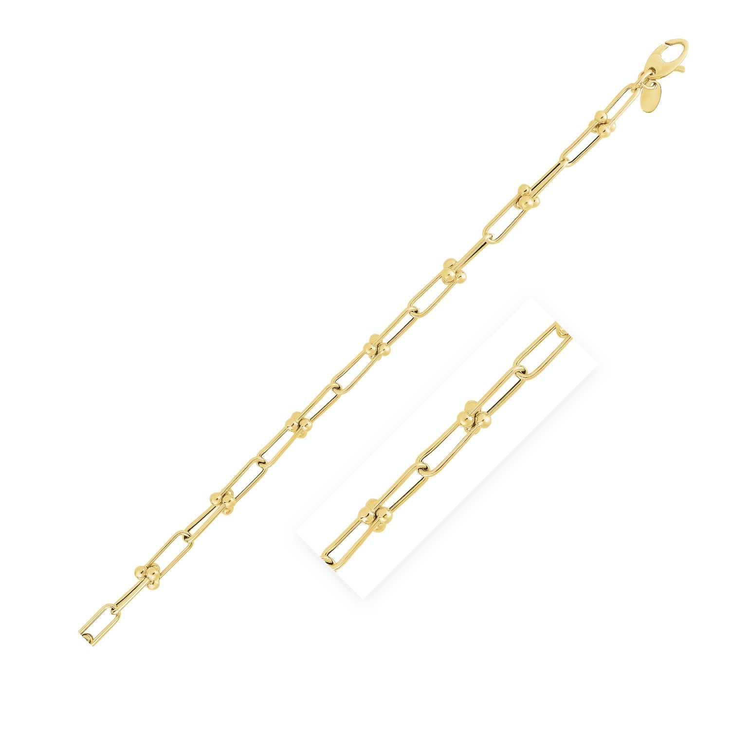 14k Yellow Gold High Polish Jax Link Chain Bracelet (5.9mm)